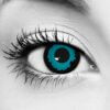 Gothika Dark Elf contact lenses deep aqua blue with jagged black ring