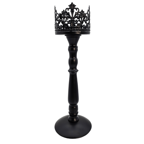 12 Inch Gothic Thin Stem Metal Candle Holder