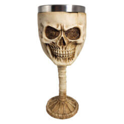 Wine Skull Resin And Stainless Steel Goblet