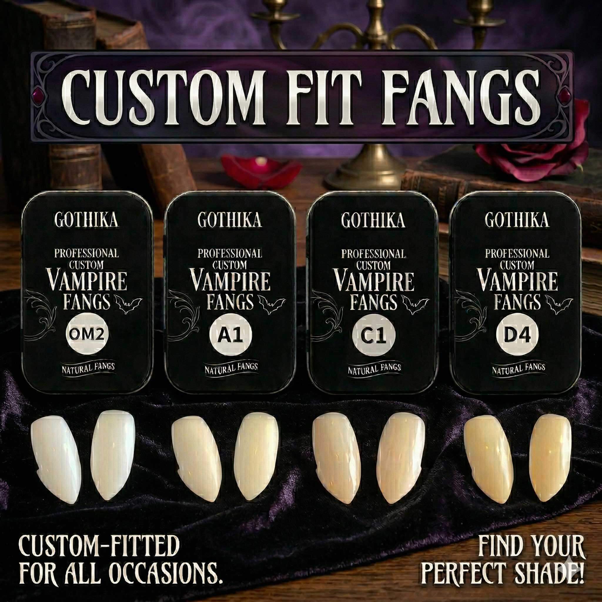 Choose-Your-Color-Of-Custom-Vampire-Fangs Choose You Color Of Custom Fit Vampire Fangs By Gothika